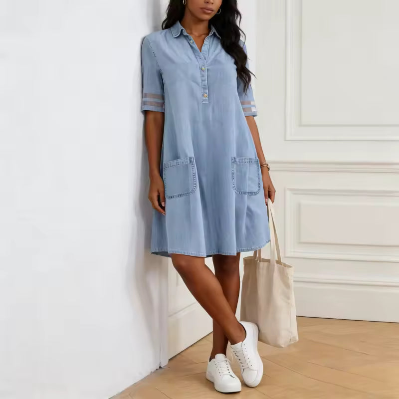 Brittany | Denim Dress that Flatters the Silhouette