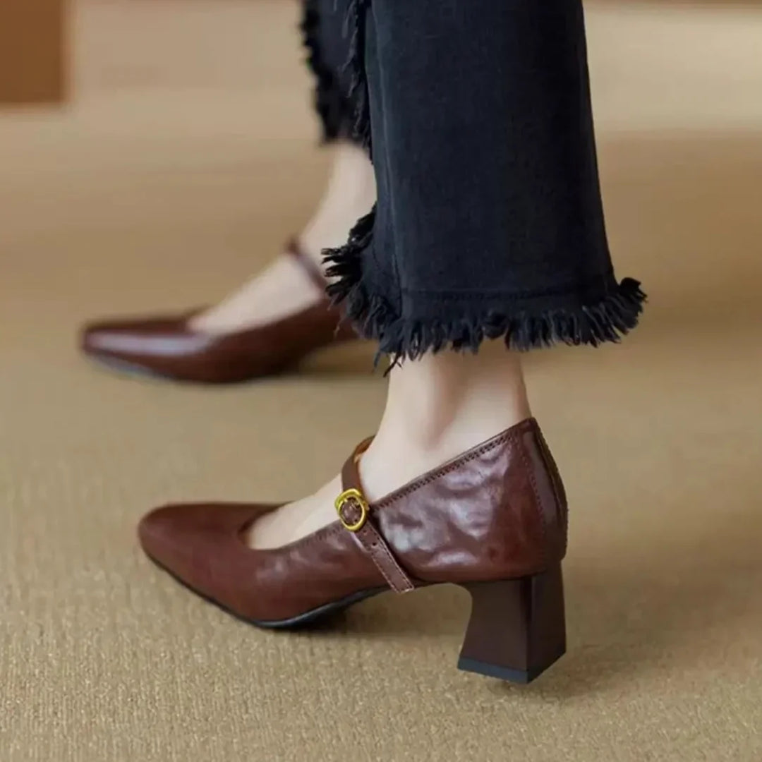 Authentic Leather Heels Remina