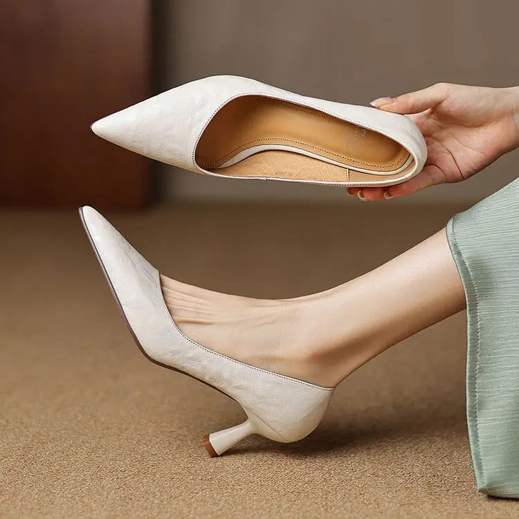 Authentic Leather Stiletto Heels Avero