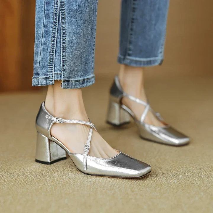 Authentic Leather Heels Lilian