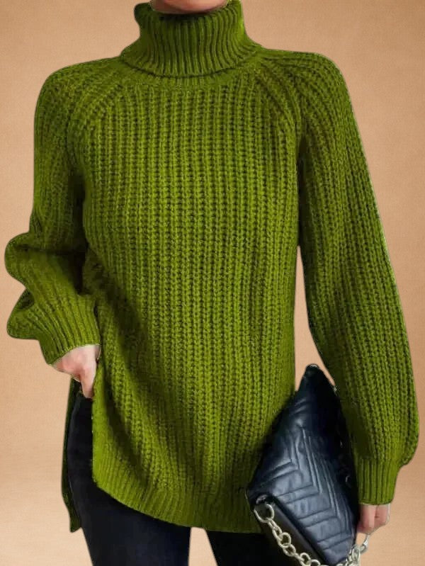 Maria - Warm and Loose Sweater with Collar