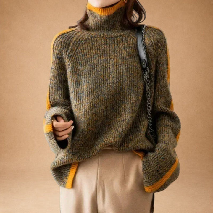 Athina - Warm jumper with details in a cosy wool blend