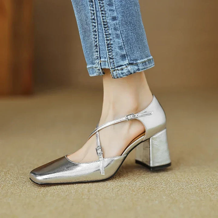 Authentic Leather Heels Lilian