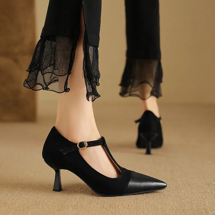 Vistra Leather Court Shoes