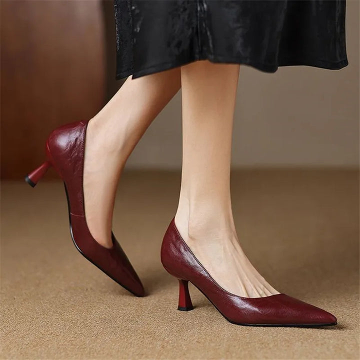 Authentic Leather Stiletto Heels Avero