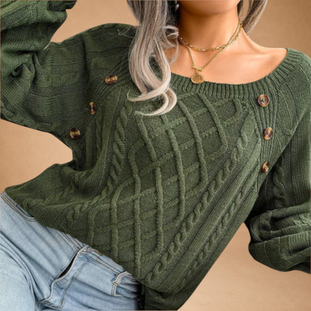 Malia - Knitted Sweater with Buttons