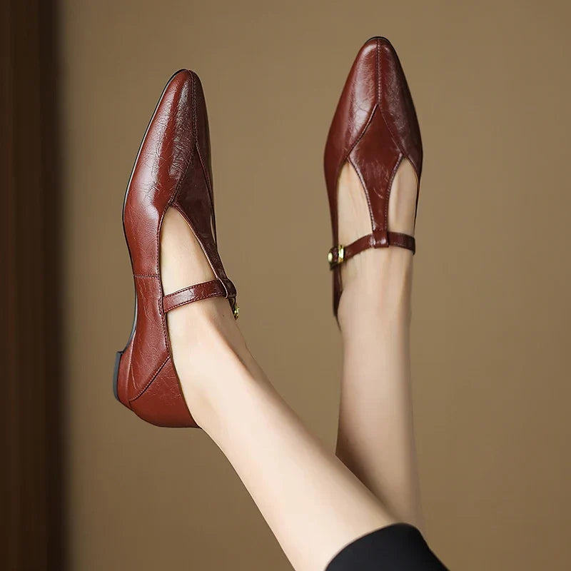 Authentic Leather Heels Biana