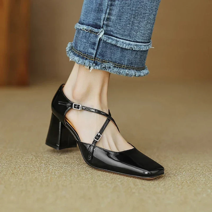 Authentic Leather Heels Lilian
