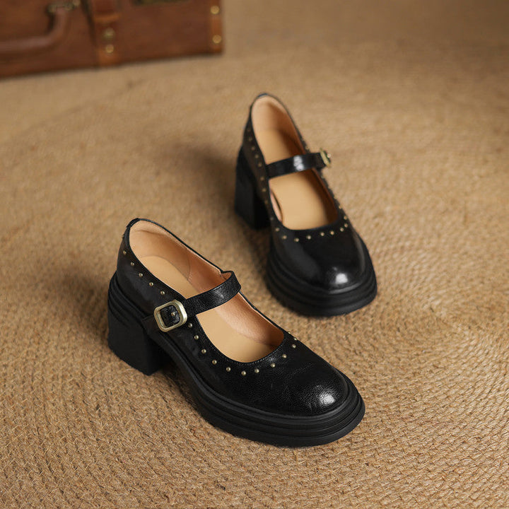 Genuine Leather Heeled Reva