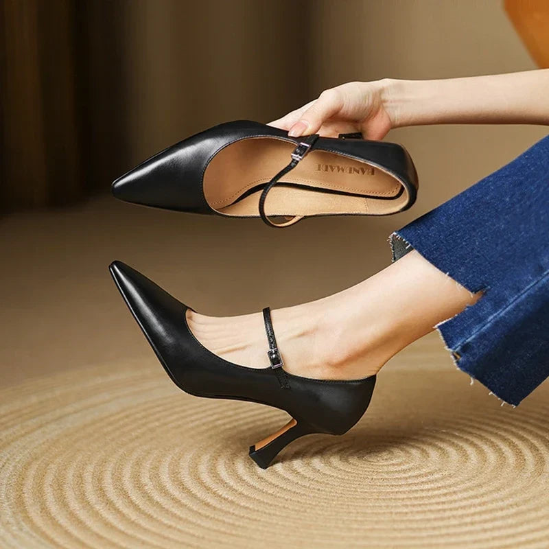 Authentic Leather Heels Samara
