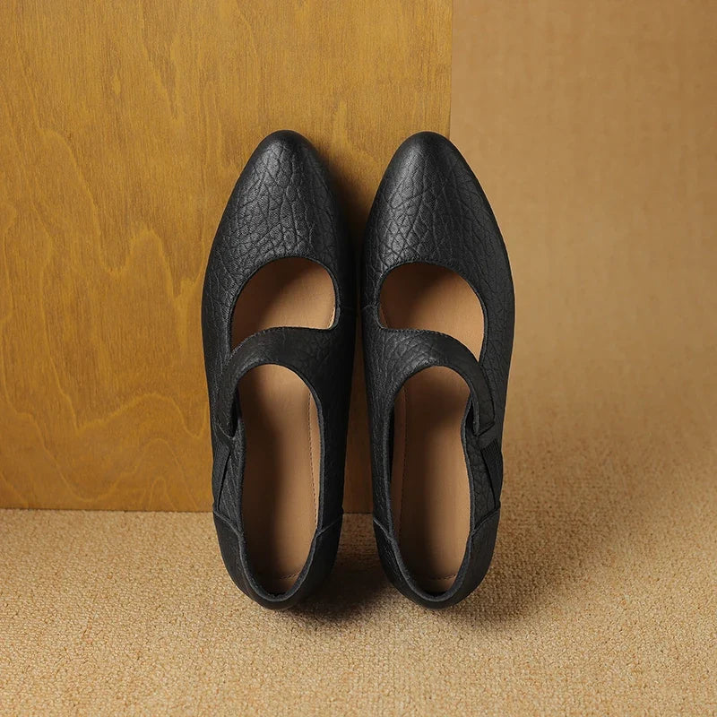 Authentic Leather Mary Jane Heels