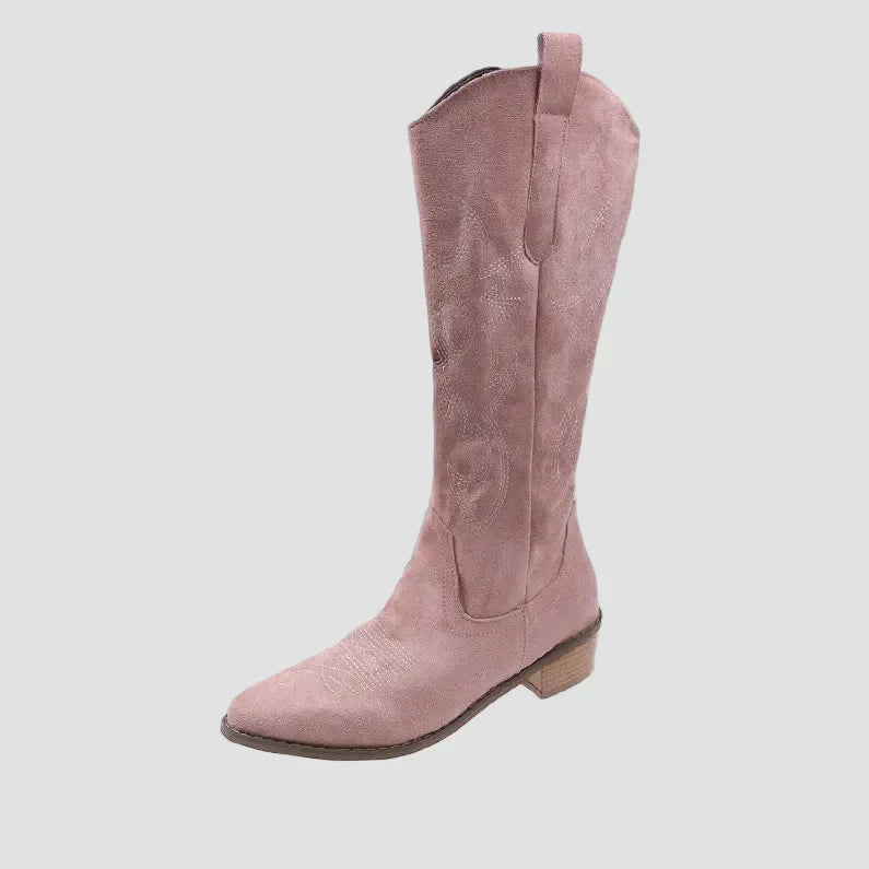 Katerina - Suede Cowboy Western Boots