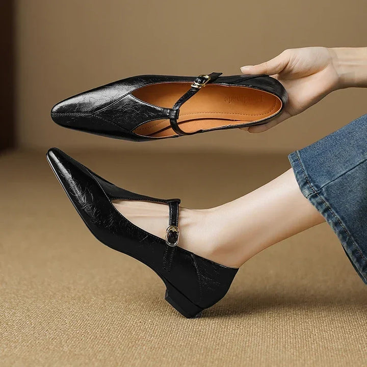Authentic Leather Heels Biana