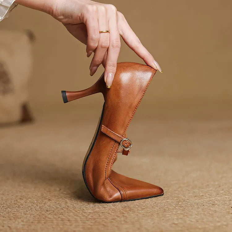 Genuine Leather Court Shoes Lorena