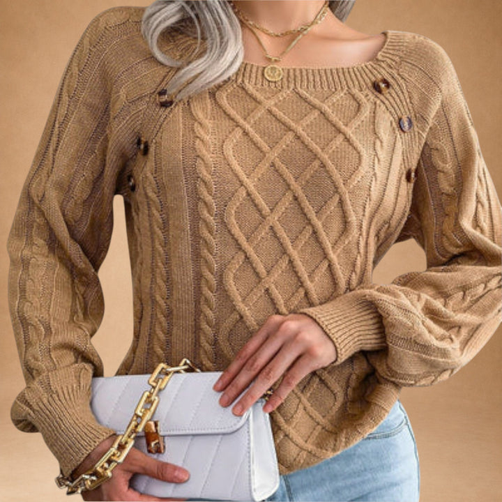 Malia - Knitted Sweater with Buttons