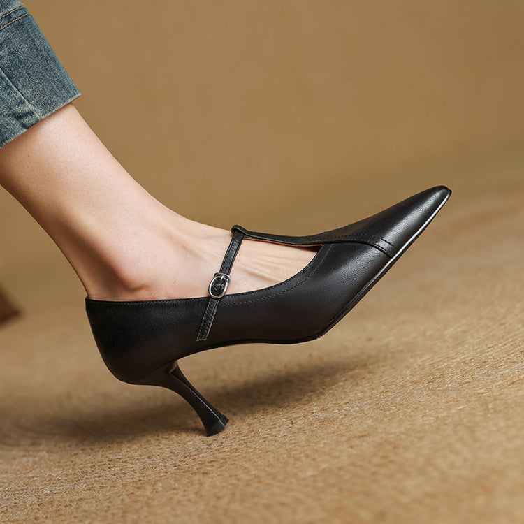Genuine Leather Court Shoes Lorena