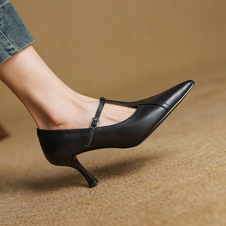 Genuine Leather Court Shoes Lorena