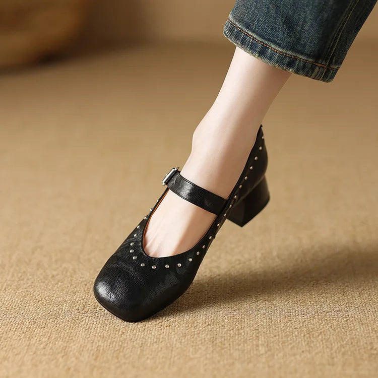 Elour Genuine Leather Heels