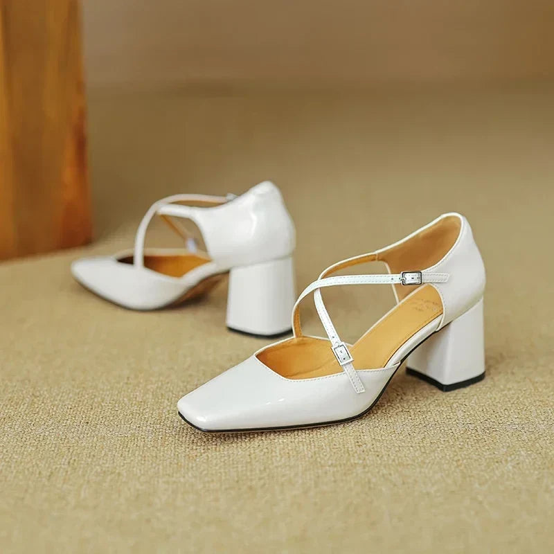 Authentic Leather Heels Lilian
