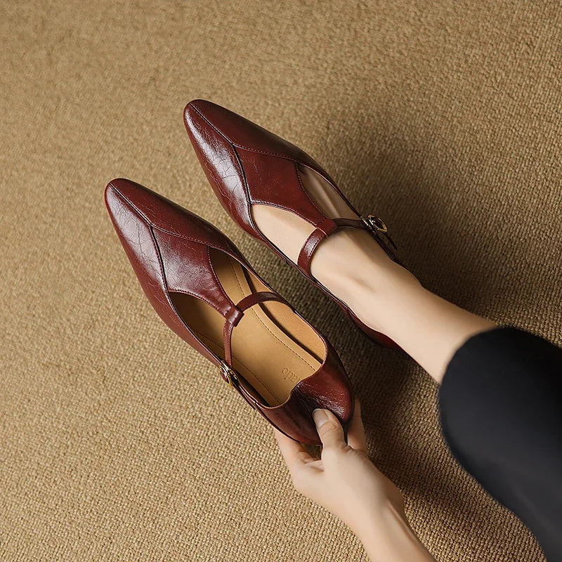 Authentic Leather Heels Biana