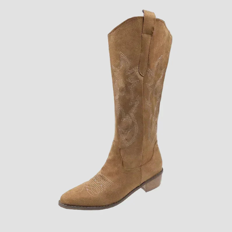 Katerina - Suede Cowboy Western Boots