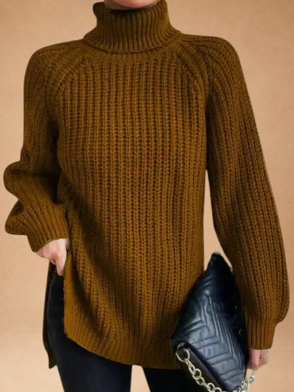 Maria - Warm and Loose Sweater with Collar