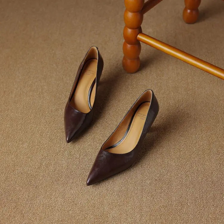 Authentic Leather Stiletto Heels Avero