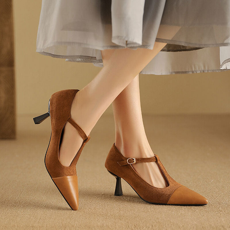 Vistra Leather Court Shoes