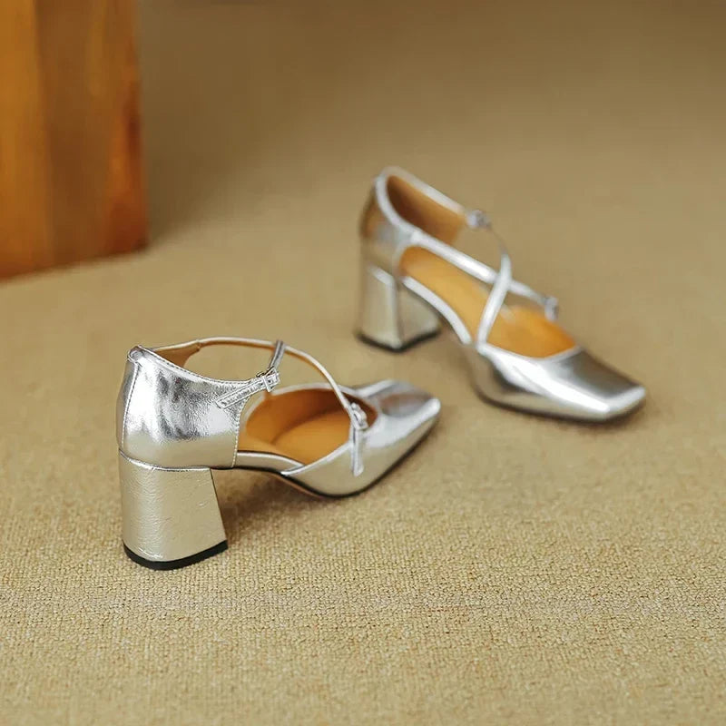 Authentic Leather Heels Lilian