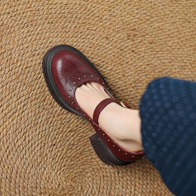 Genuine Leather Heeled Reva