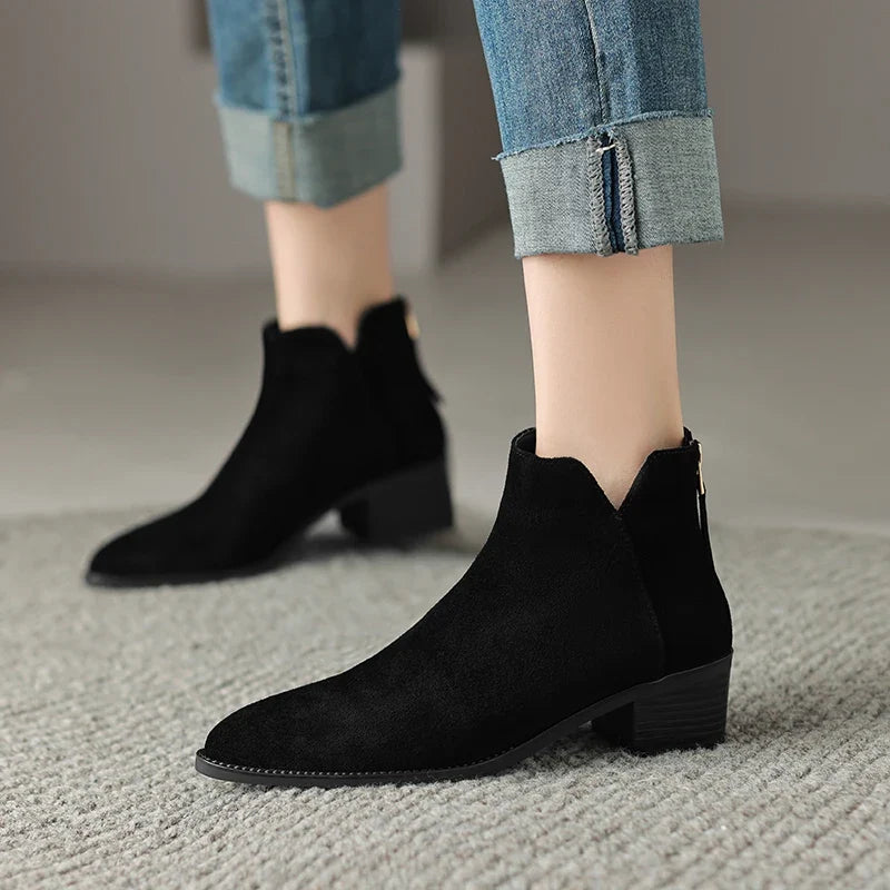 Farah Genuine Leather Ankle Boots