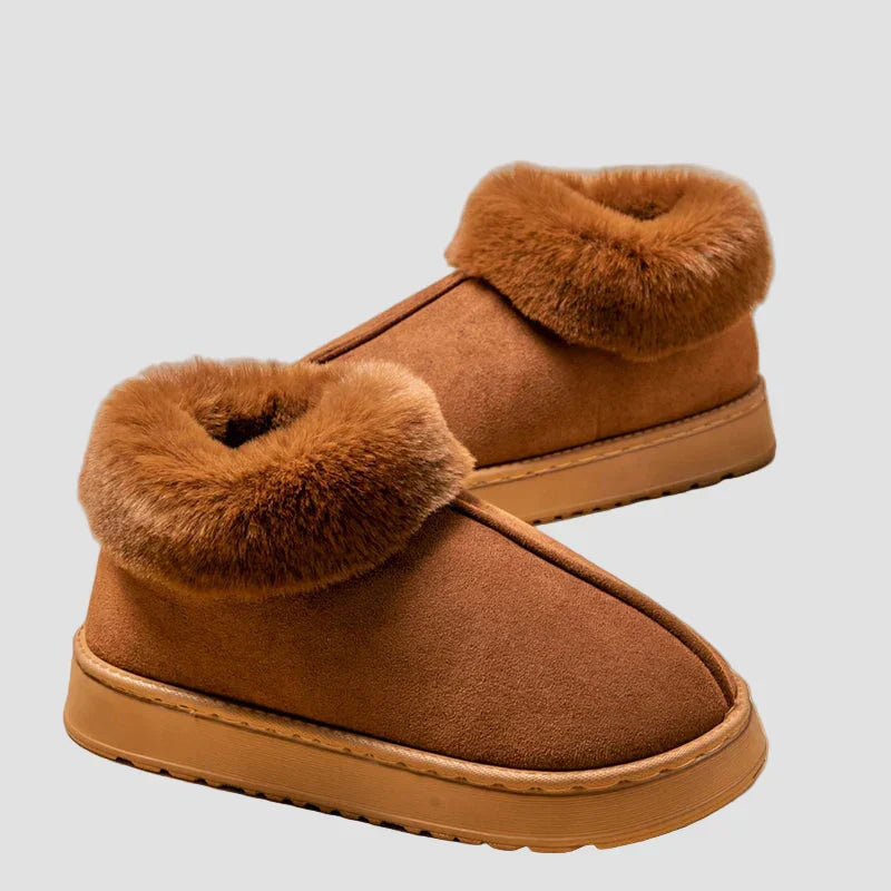 Georgia - Comfortable Home Slippers with Fur Collar