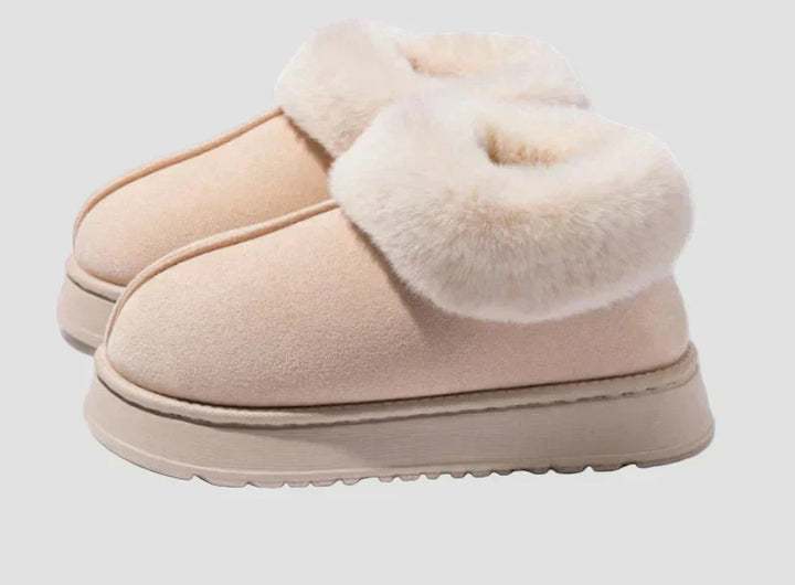 Georgia - Comfortable Home Slippers with Fur Collar