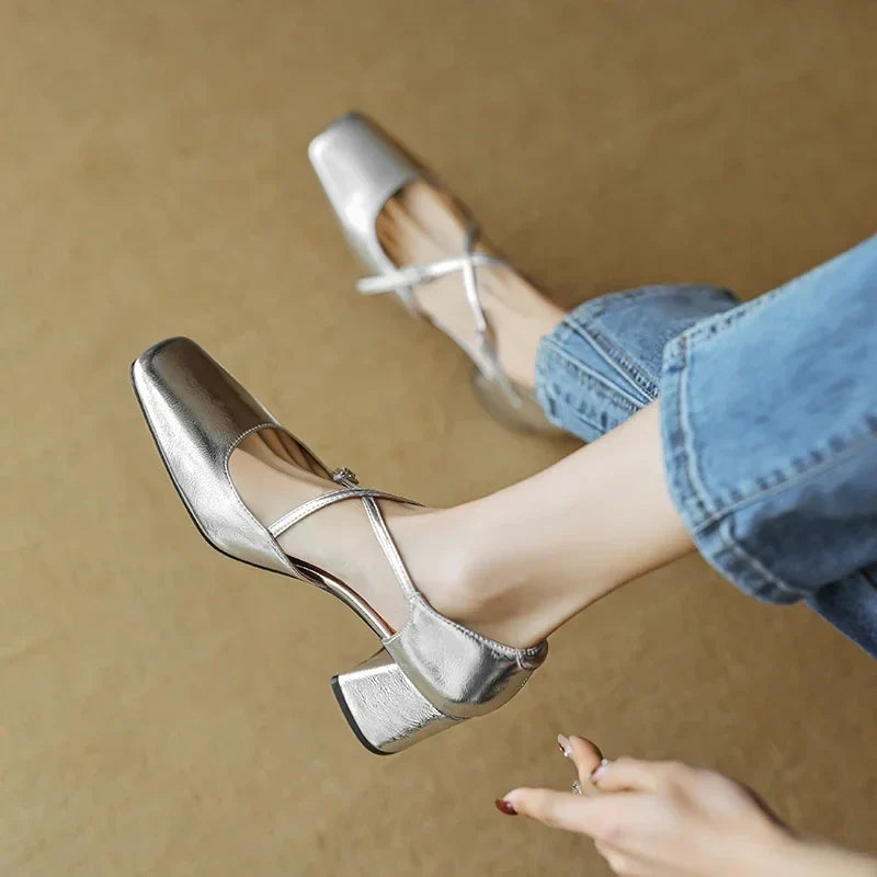 Authentic Leather Heels Lilian