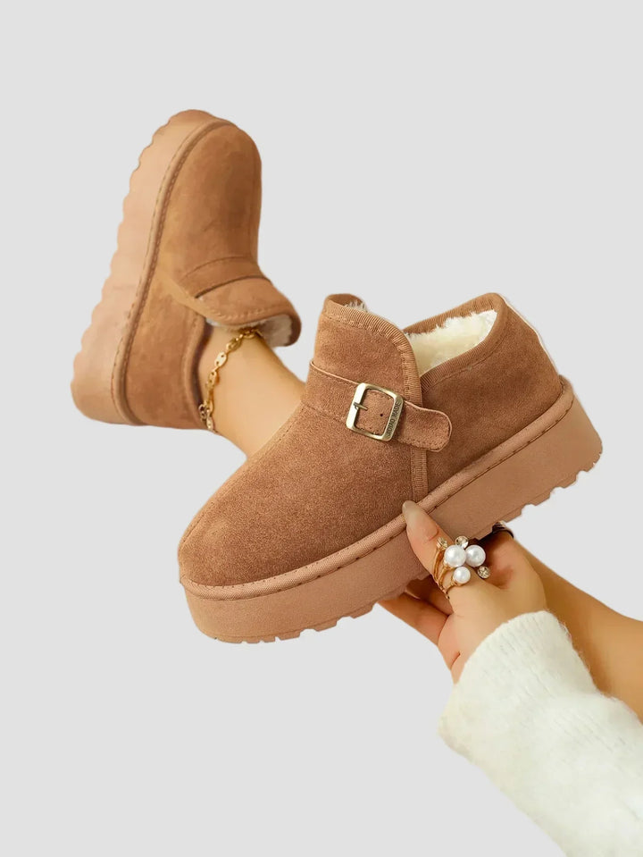 Nikoleta - Warm Boots with Synthetic Fur Lining and Suede Look
