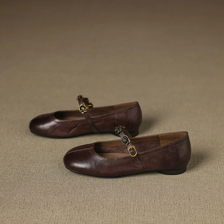 Rosie Genuine Leather Mary Jane Ballet Flats