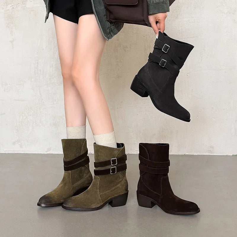 Sienna Genuine Suede Western Boots