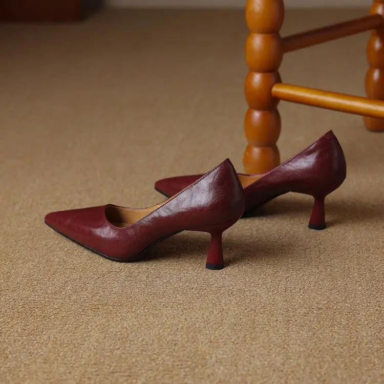 Authentic Leather Stiletto Heels Avero