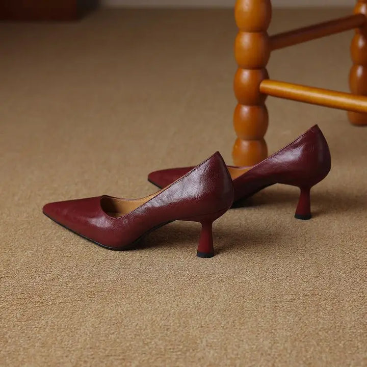 Authentic Leather Stiletto Heels Avero