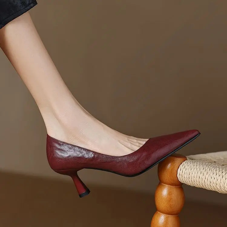 Authentic Leather Stiletto Heels Avero
