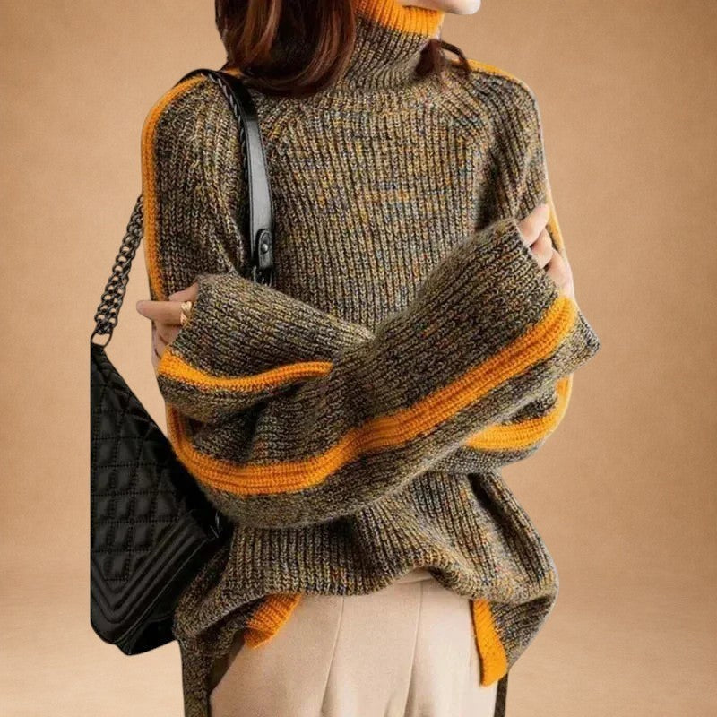 Athina - Warm jumper with details in a cosy wool blend