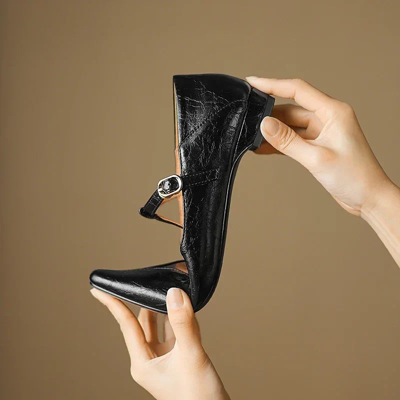 Authentic Leather Heels Biana