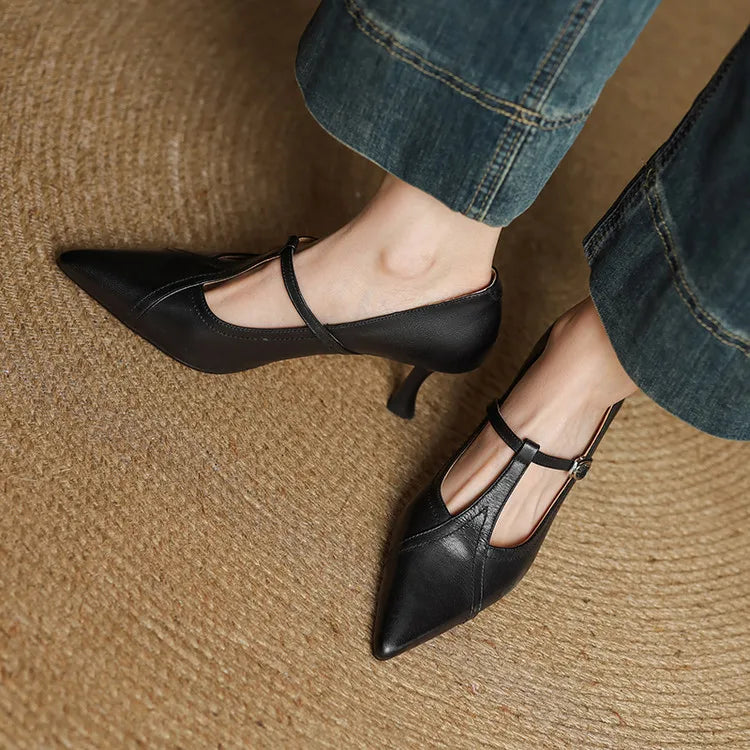 Genuine Leather Court Shoes Lorena