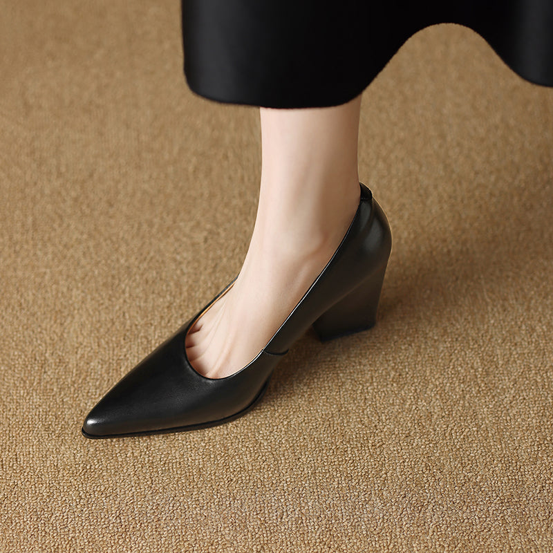 Genuine Leather Nora Heels