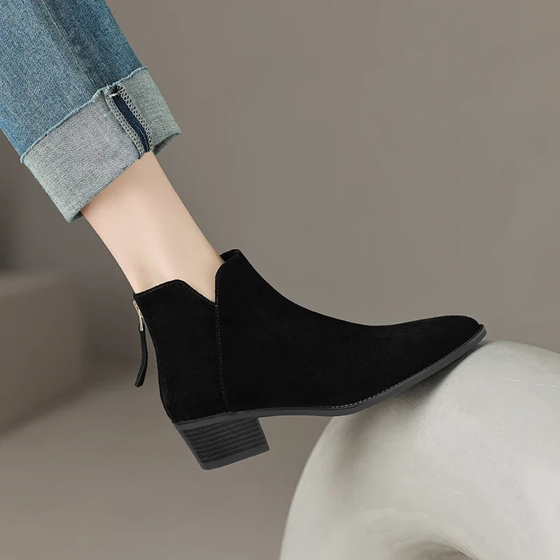 Farah Genuine Leather Ankle Boots