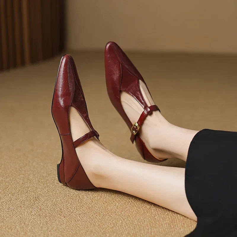 Authentic Leather Heels Biana