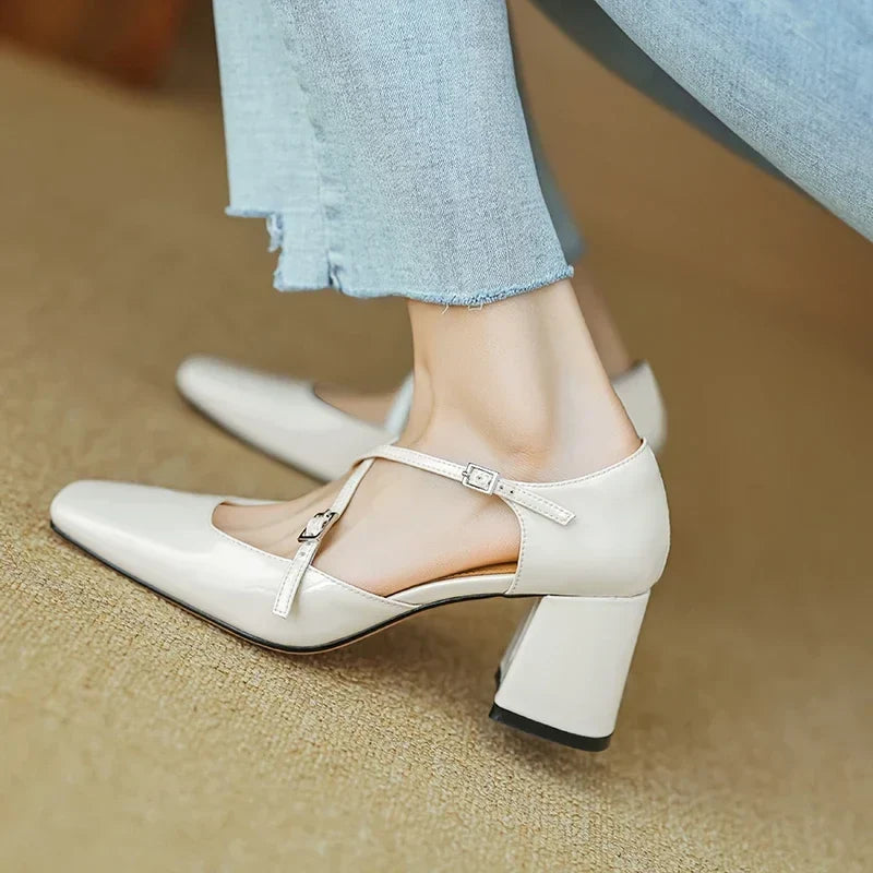 Authentic Leather Heels Lilian