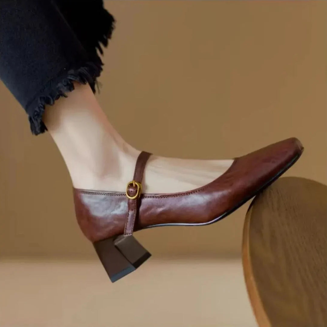 Authentic Leather Heels Remina