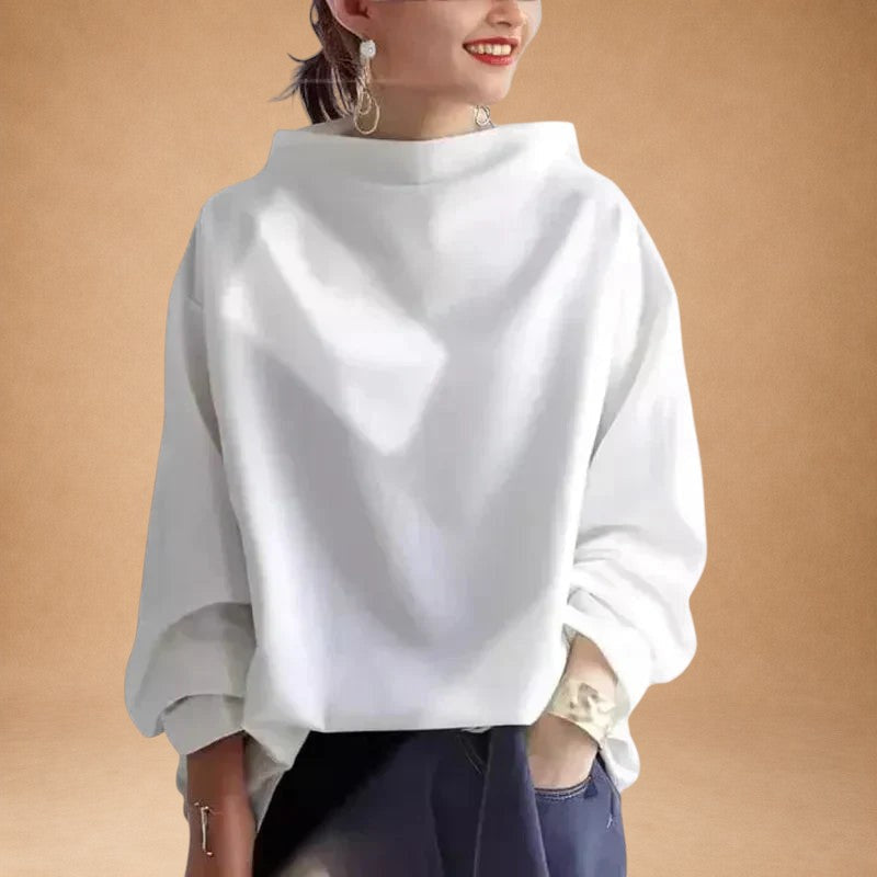 Georgia - Modern Blouse with High Collar and Dolman Sleeves