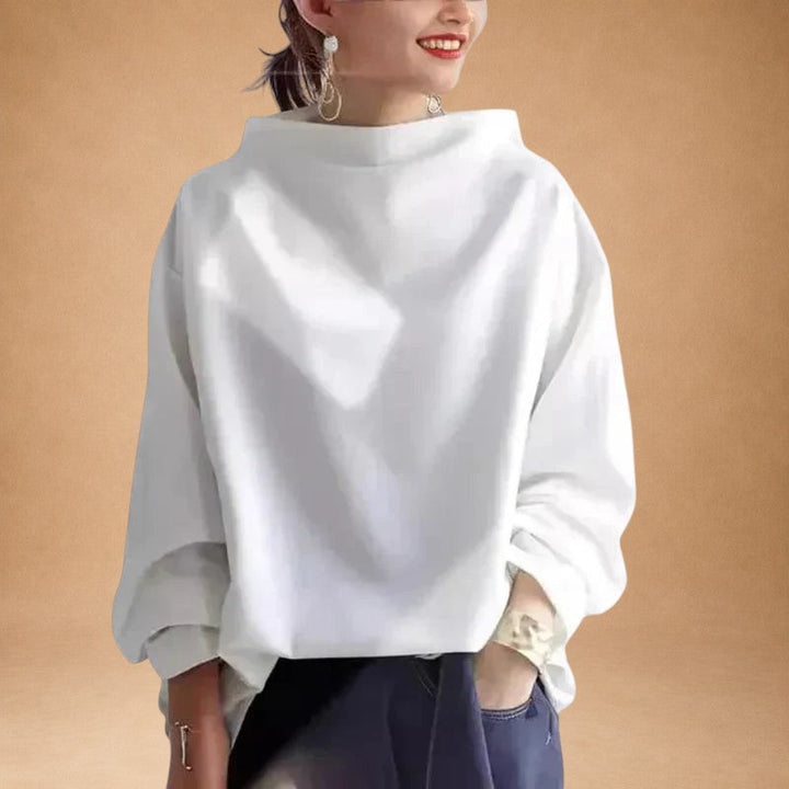 Georgia - Modern Blouse with High Collar and Dolman Sleeves
